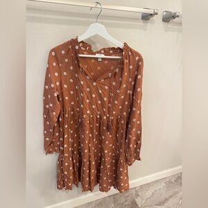 Rust Floral Dip Dress - new with tags!